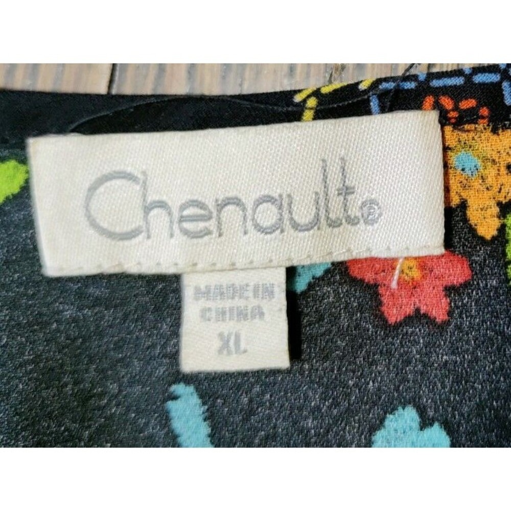 Chenault Babydoll Blouse Top Size XL Black Floral Boho Peasant Flowy Cottagecore - Picture 7 of 10